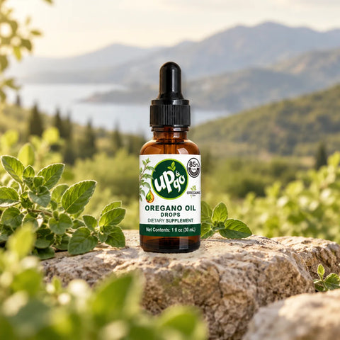 Aceite de orégano UP&GO en gotas con gotero de vidrio