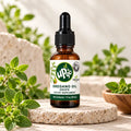 Aceite de orégano líquido OreganicUSA en gotero de 1 oz con 85% de carvacrol.