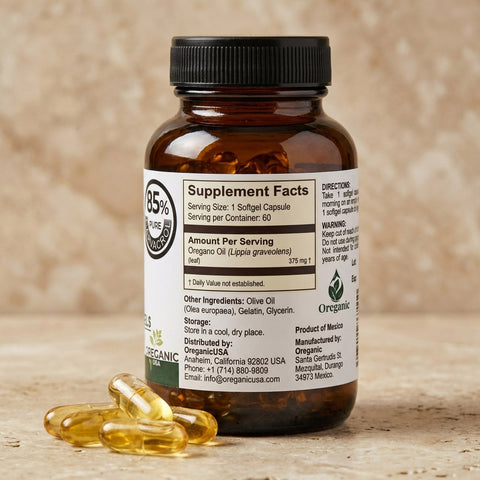 Oil of Oregano Capsules with 85% Carvacrol | Glass